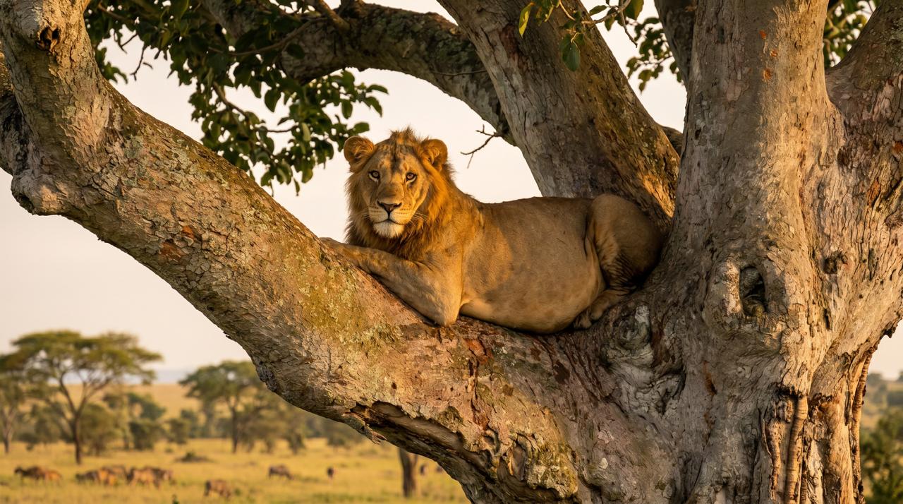 Baumlöwe in Uganda KI2
